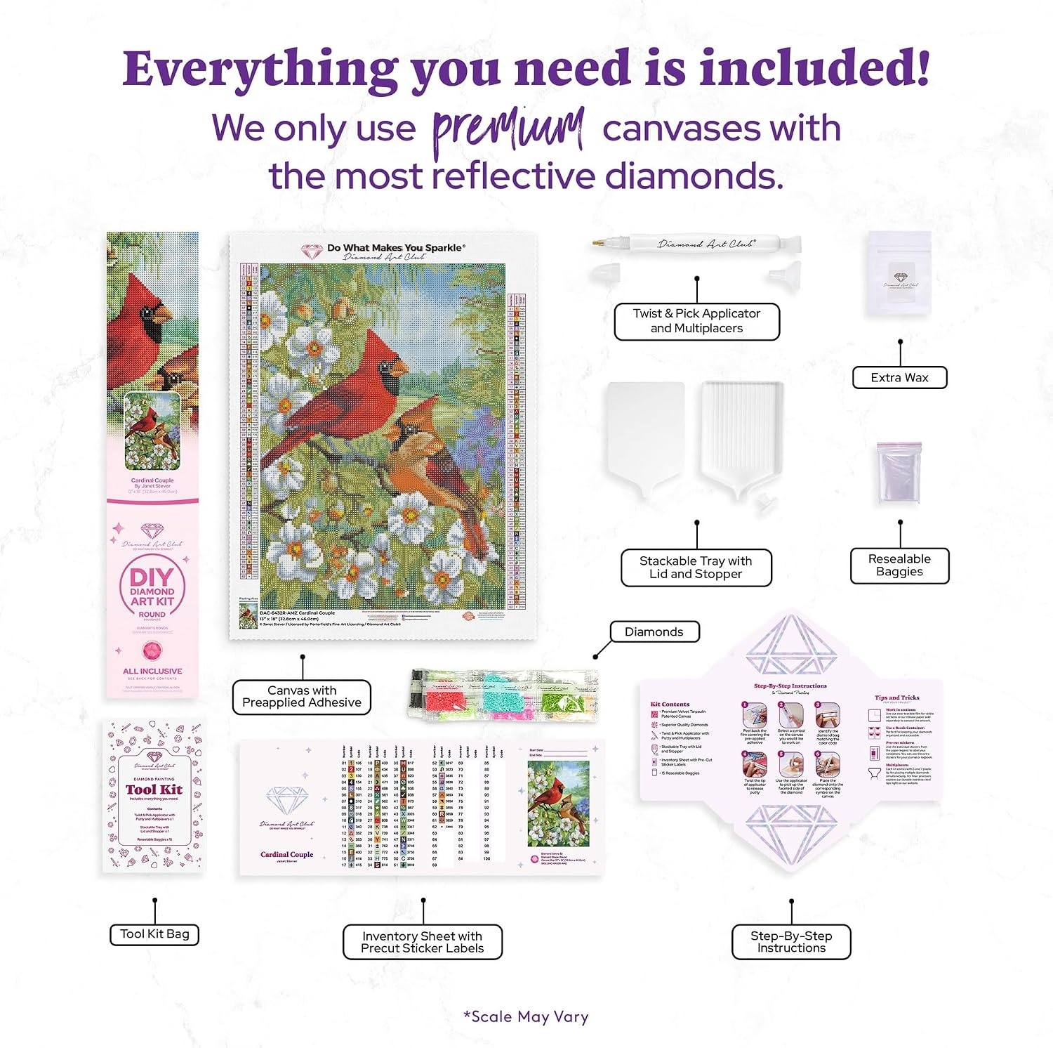 image:imageDIAMOND ART CLUB Austere Owl Diamond Art Kits for AdultsCardinal Couple