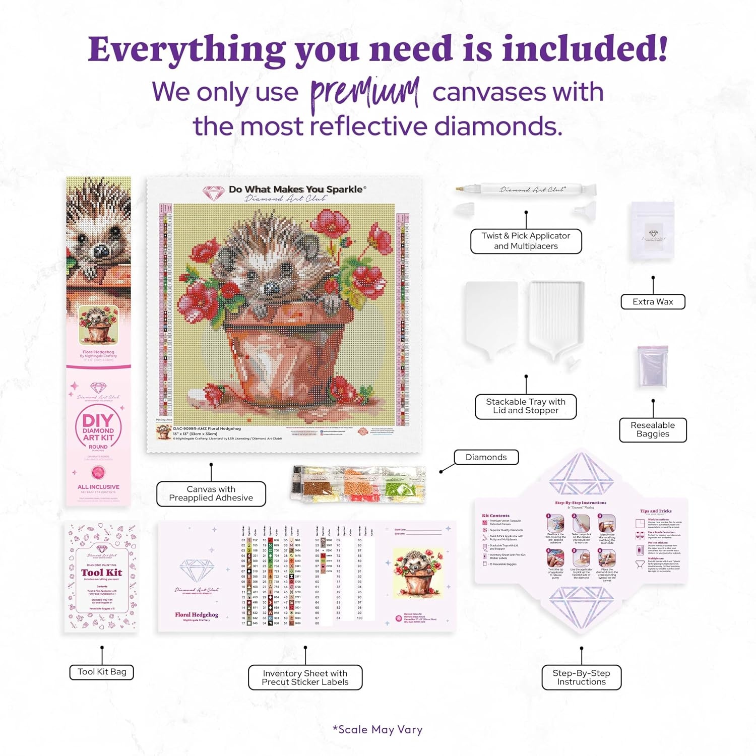 image:imageDIAMOND ART CLUB Austere Owl Diamond Art Kits for AdultsFloral Hedgehog