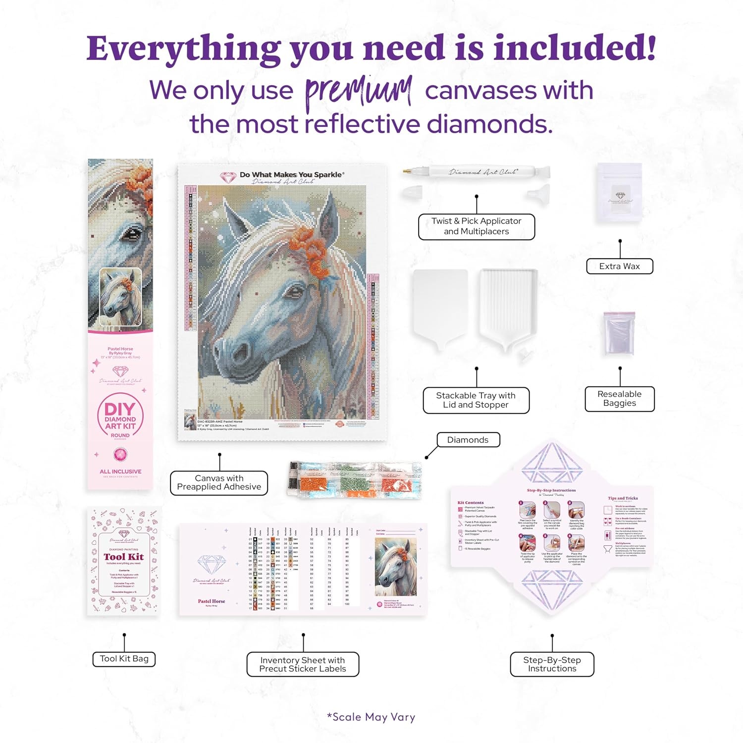 image:imageDIAMOND ART CLUB Austere Owl Diamond Art Kits for AdultsPastel Horse