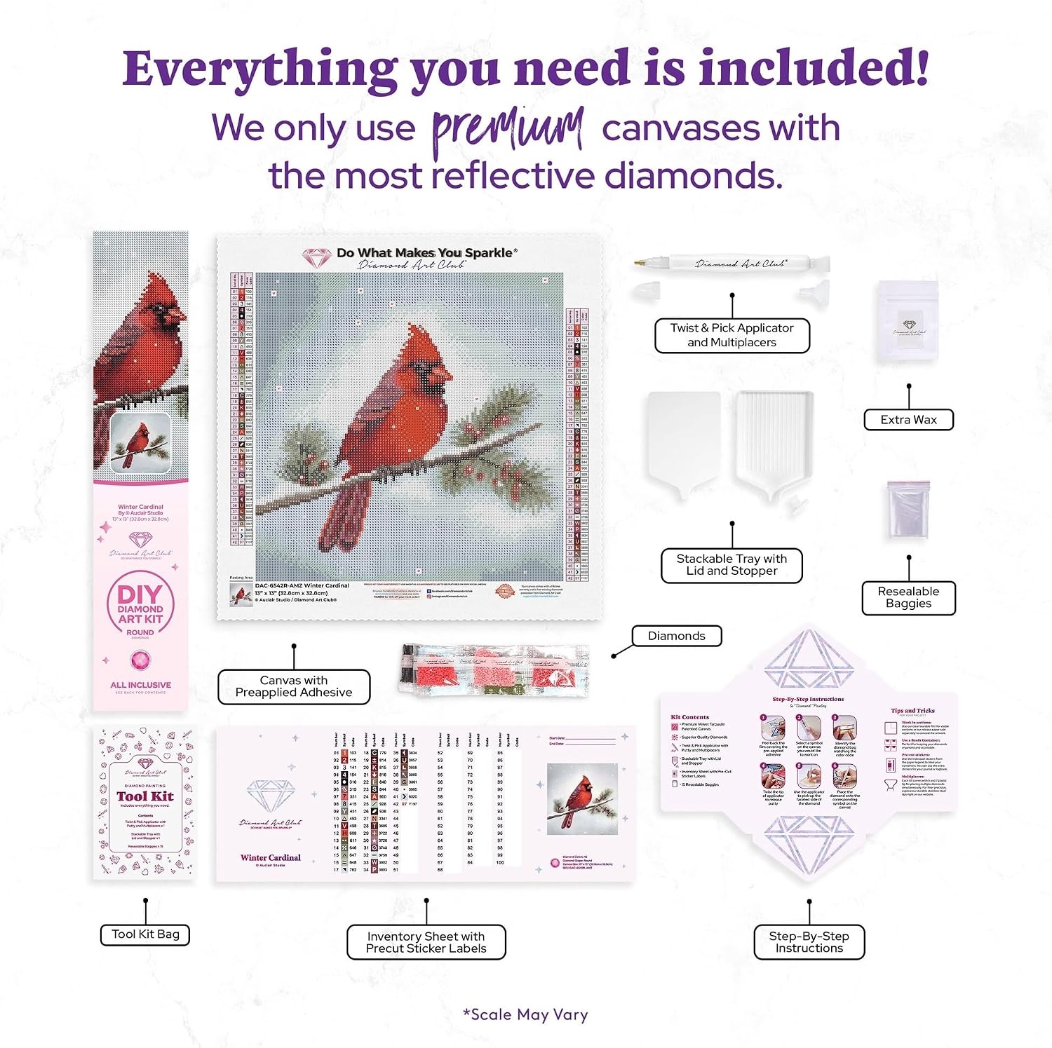 image:imageDIAMOND ART CLUB Austere Owl Diamond Art Kits for AdultsWinter Cardinal