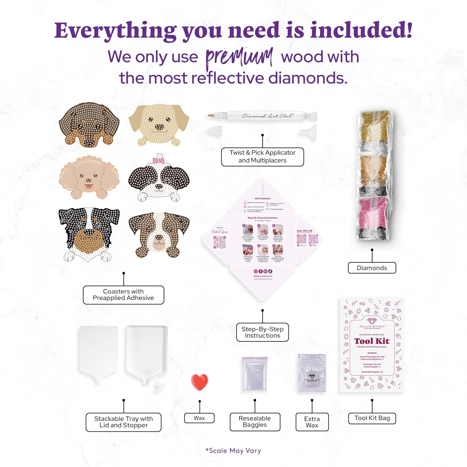 image:imageDIAMOND ART CLUB Coasters Underwater Wonders Diamond Art Kits for AdultsDogs