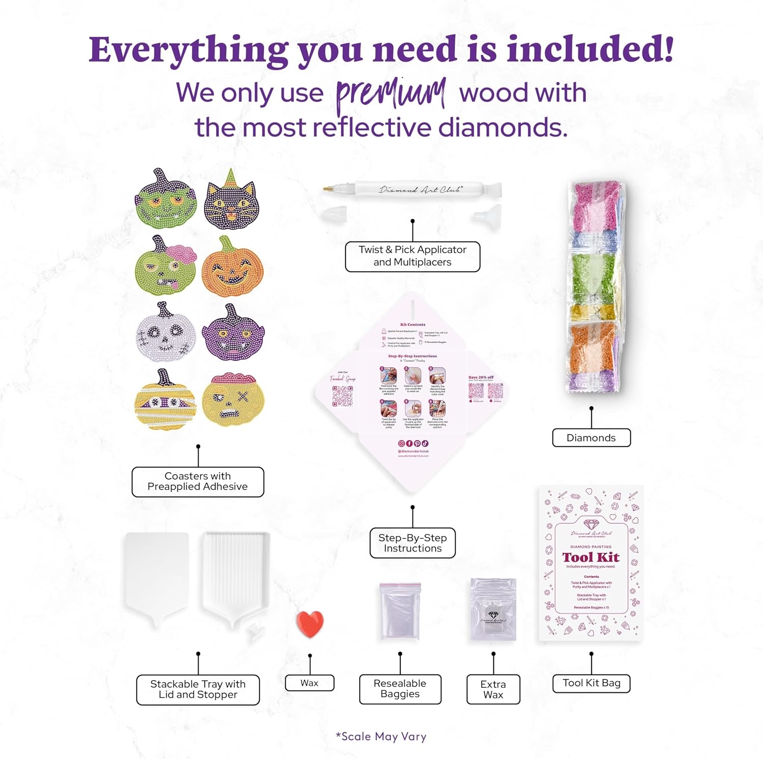 image:imageDIAMOND ART CLUB Coasters Underwater Wonders Diamond Art Kits for AdultsFrightfully Fun