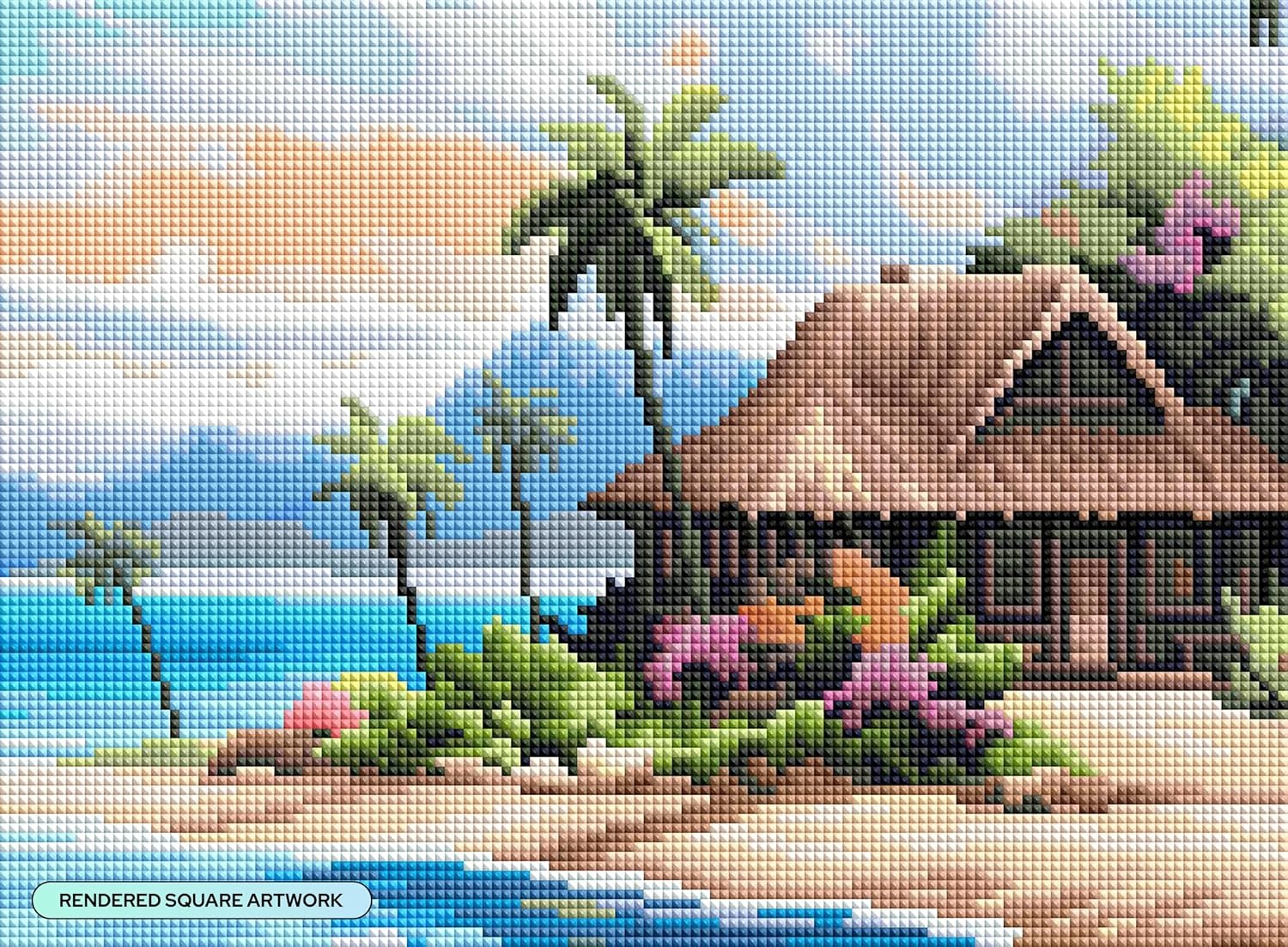 image:imageDIAMOND ART CLUB Fire Opal Succulent Diamond Art Kits for AdultsBeach Bungalow