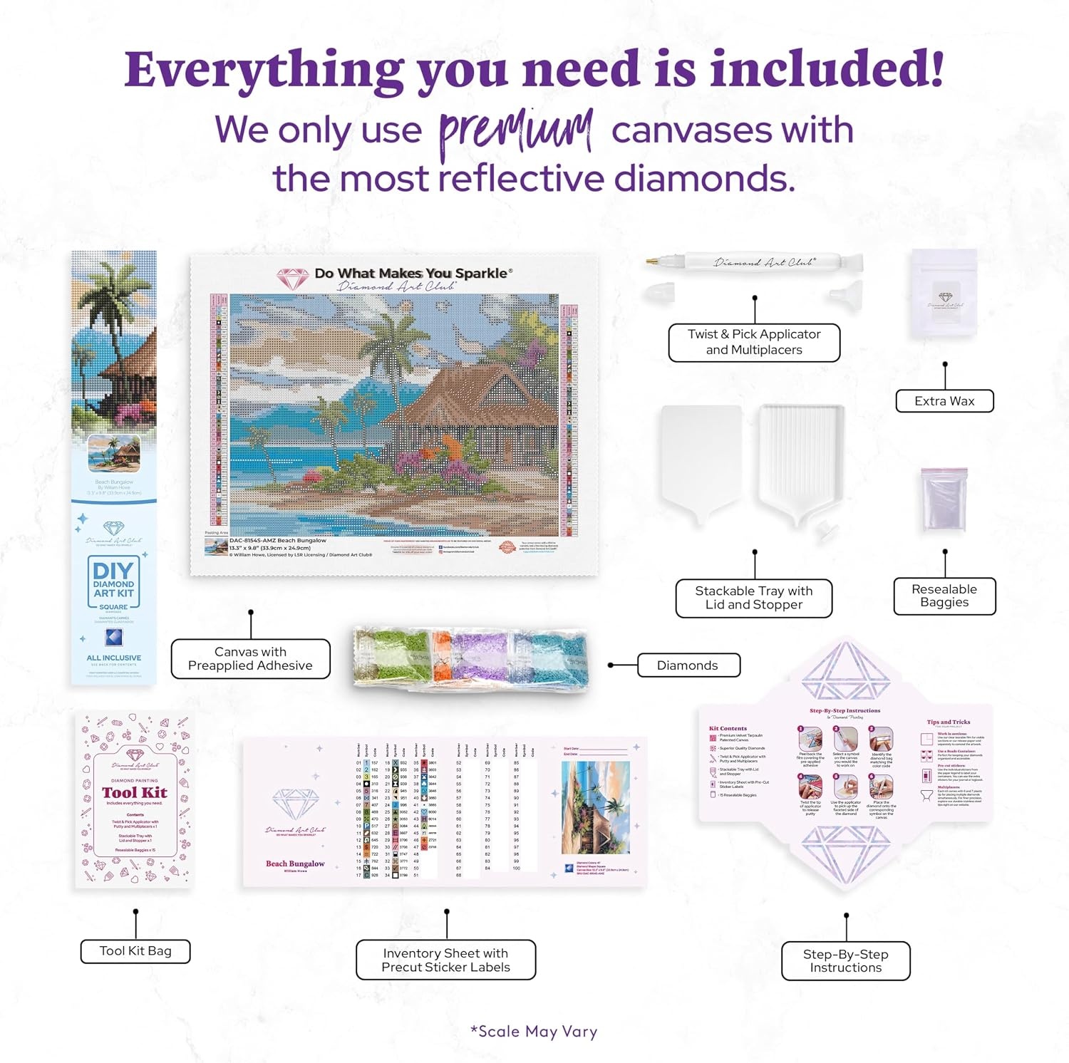 image:imageDIAMOND ART CLUB Fire Opal Succulent Diamond Art Kits for AdultsBeach Bungalow