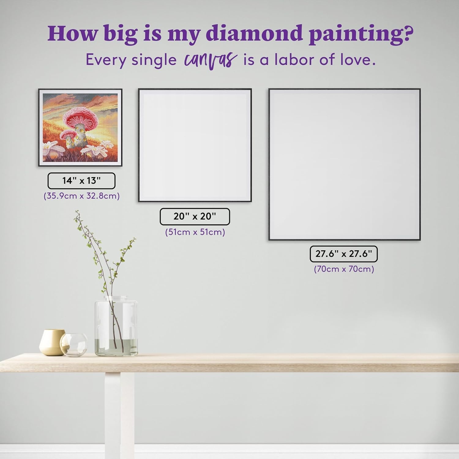 image:imageDIAMOND ART CLUB Fire Opal Succulent Diamond Art Kits for AdultsPeach Mushroom Twilight