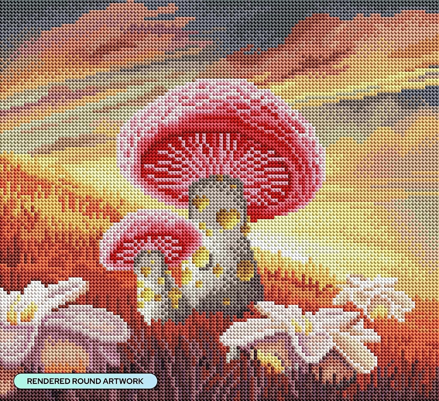 image:imageDIAMOND ART CLUB Fire Opal Succulent Diamond Art Kits for AdultsPeach Mushroom Twilight