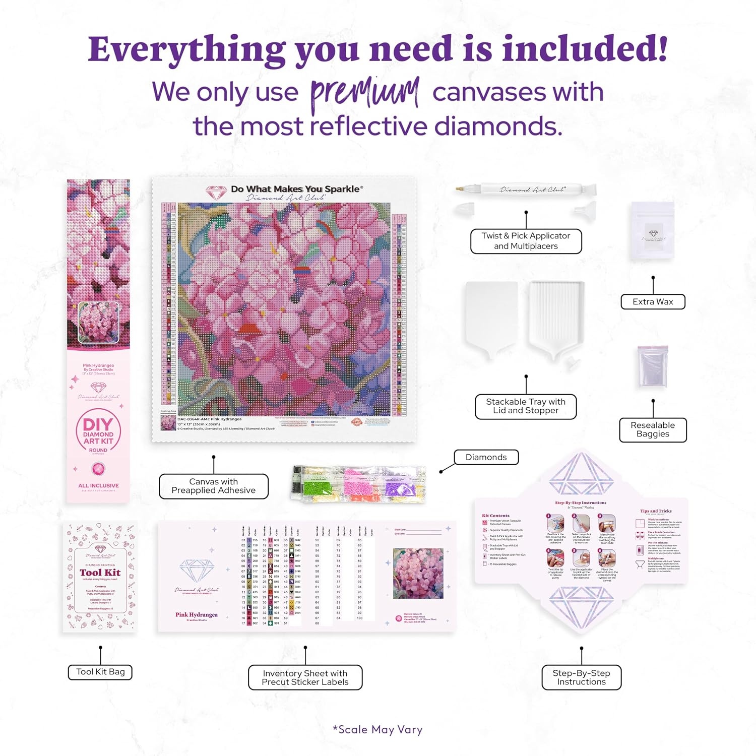 image:imageDIAMOND ART CLUB Fire Opal Succulent Diamond Art Kits for AdultsPink Hydrangea