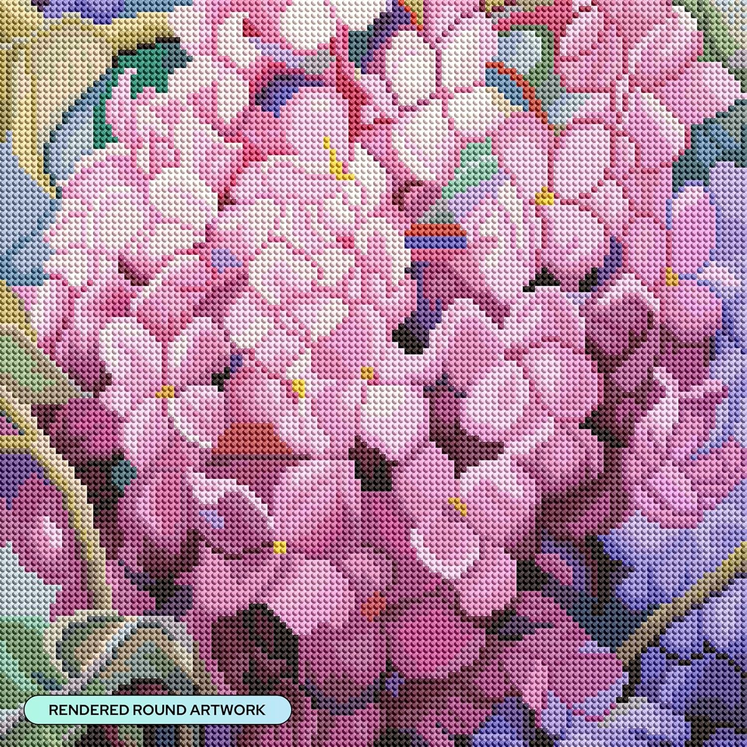 image:imageDIAMOND ART CLUB Fire Opal Succulent Diamond Art Kits for AdultsPink Hydrangea