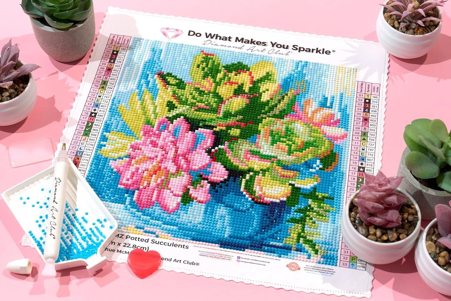 image:imageDIAMOND ART CLUB Fire Opal Succulent Diamond Art Kits for AdultsPotted Succulents