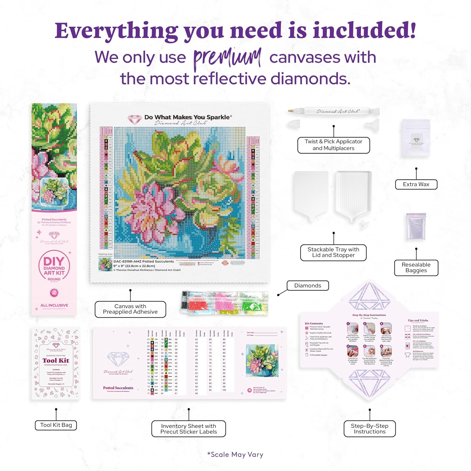 image:imageDIAMOND ART CLUB Fire Opal Succulent Diamond Art Kits for AdultsPotted Succulents