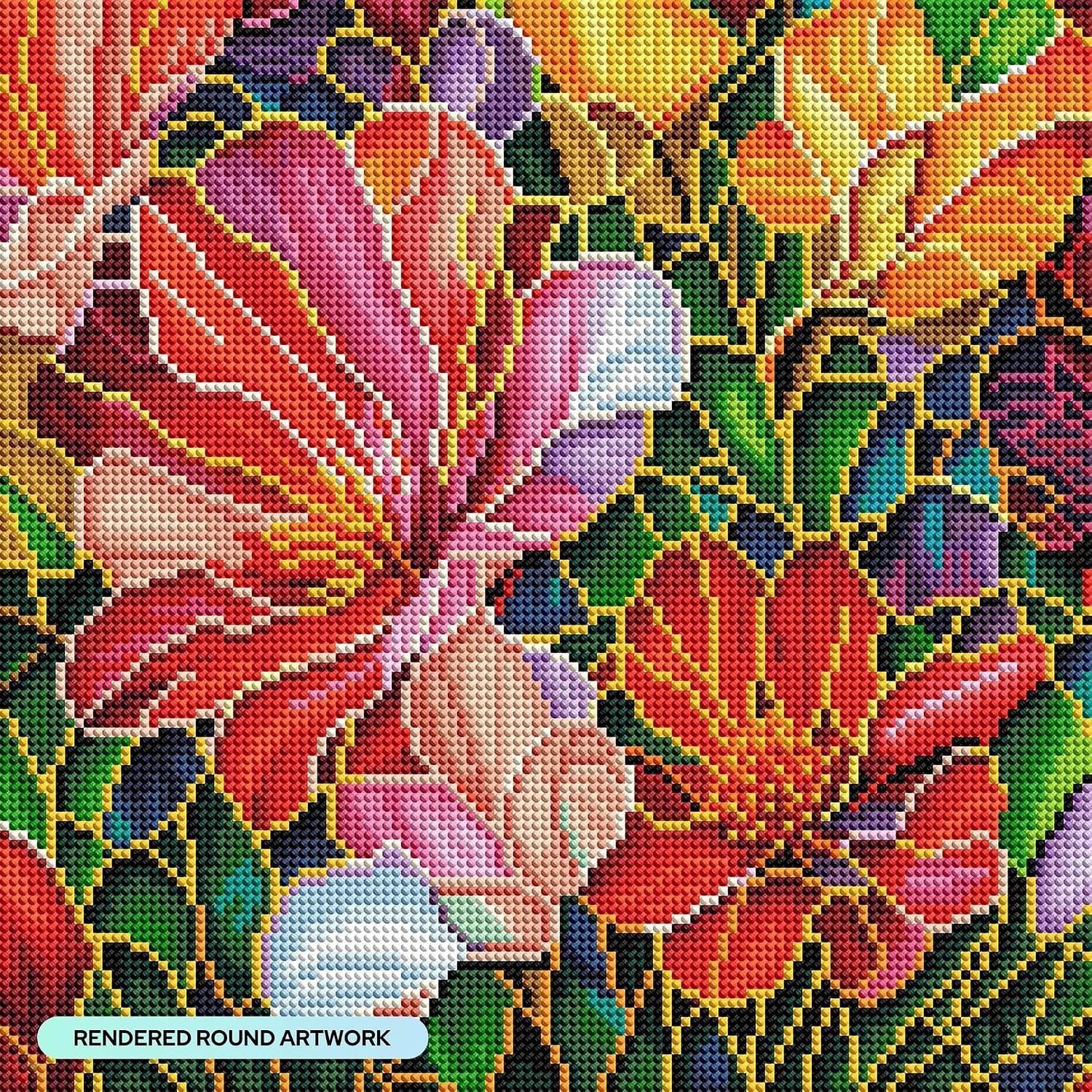 image:imageDIAMOND ART CLUB Fire Opal Succulent Diamond Art Kits for AdultsStained Glass Flower