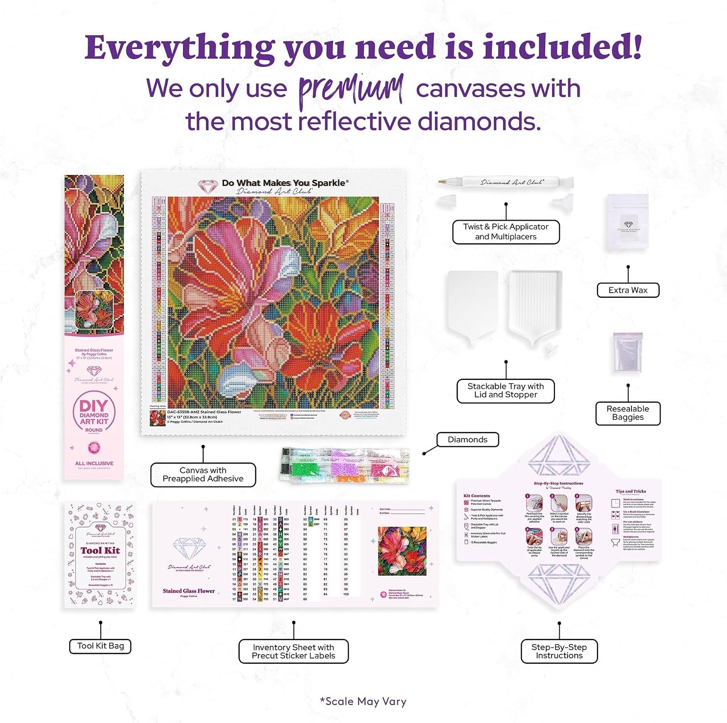 image:imageDIAMOND ART CLUB Fire Opal Succulent Diamond Art Kits for AdultsStained Glass Flower