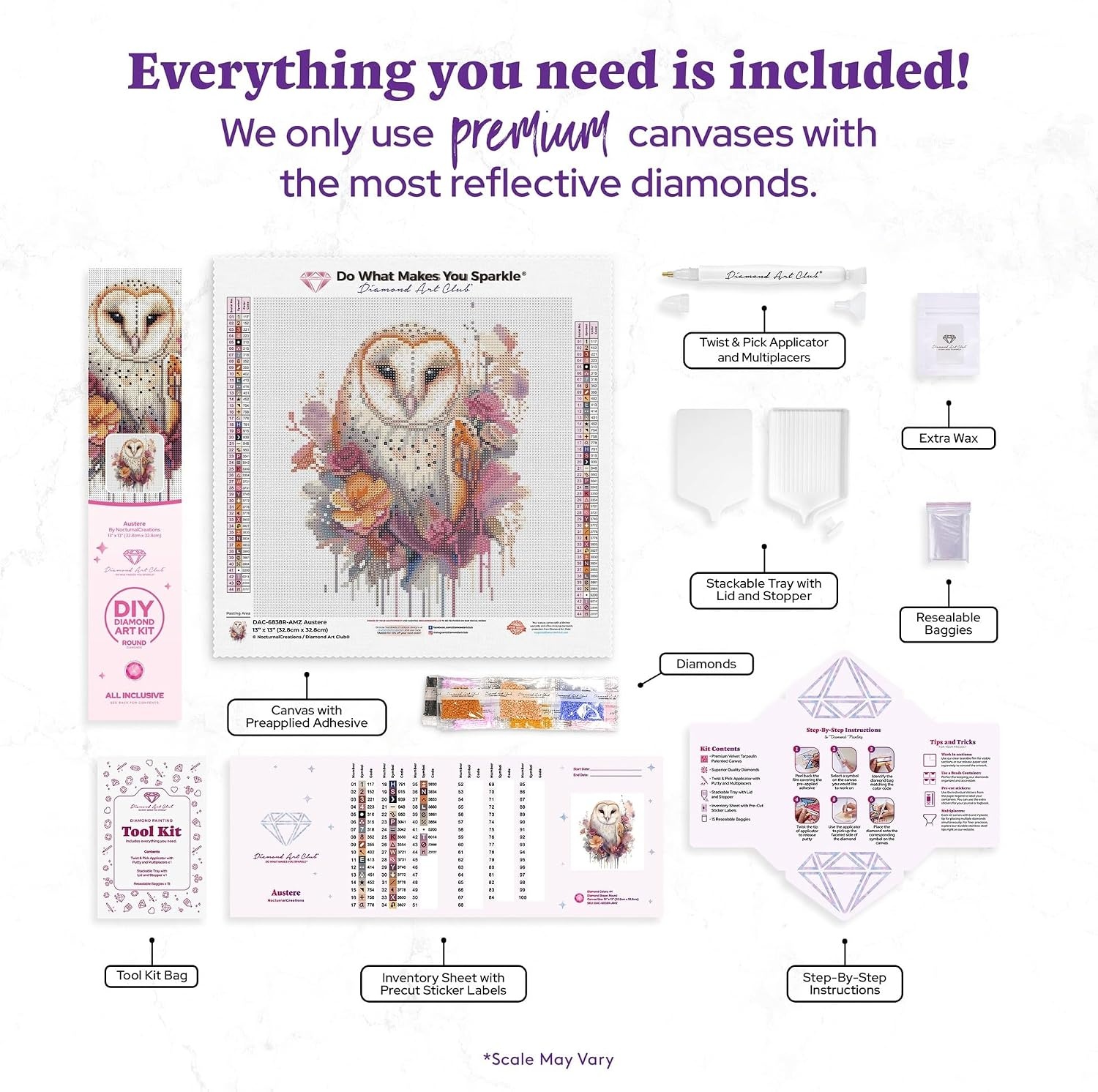 image:imageDIAMOND ART CLUB Glowing Monarch Diamond Art Kits for AdultsAustere Owl