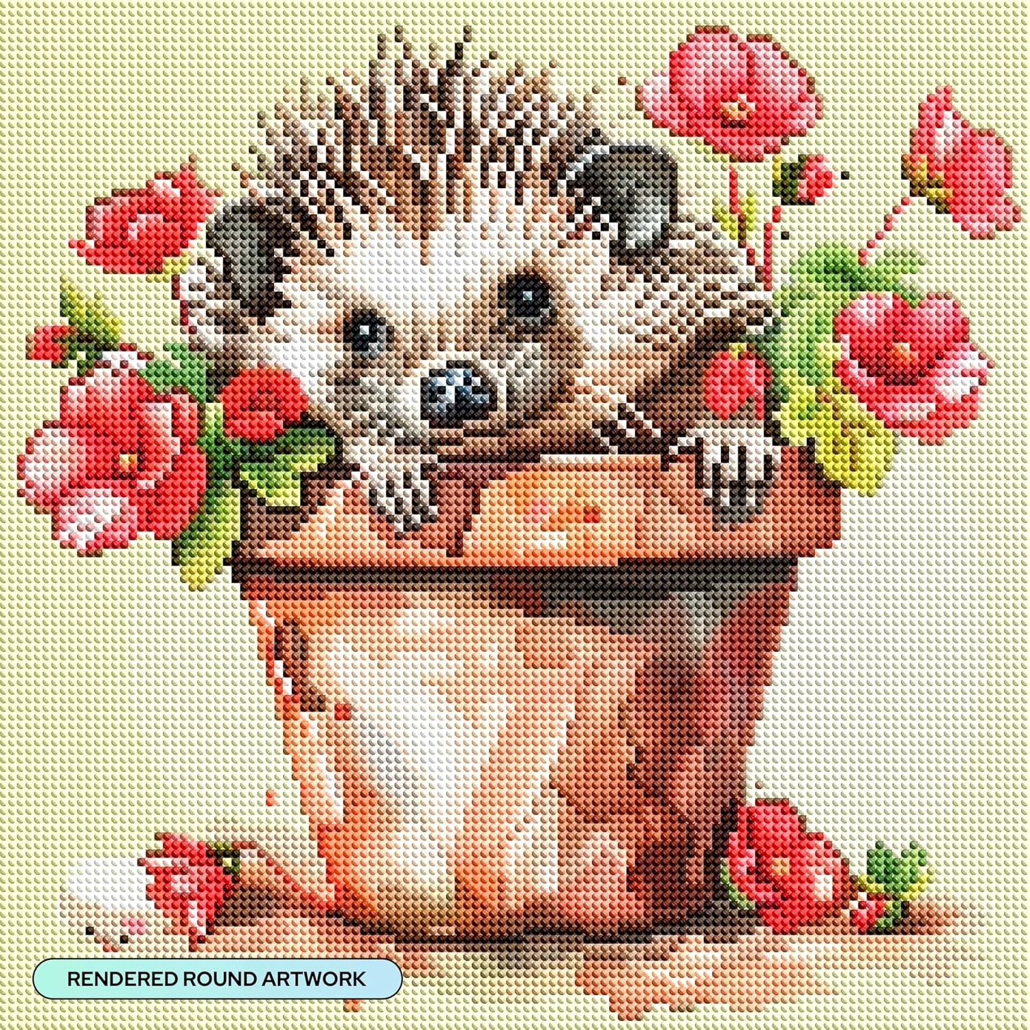 image:imageDIAMOND ART CLUB Glowing Monarch Diamond Art Kits for AdultsFloral Hedgehog