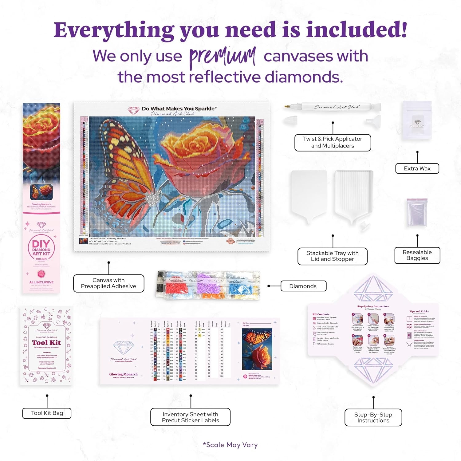 image:imageDIAMOND ART CLUB Glowing Monarch Diamond Art Kits for AdultsGlowing Monarch