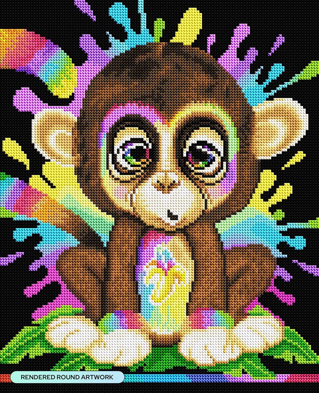 image:imageDIAMOND ART CLUB Glowing Monarch Diamond Art Kits for AdultsRainbow Lil Monkey