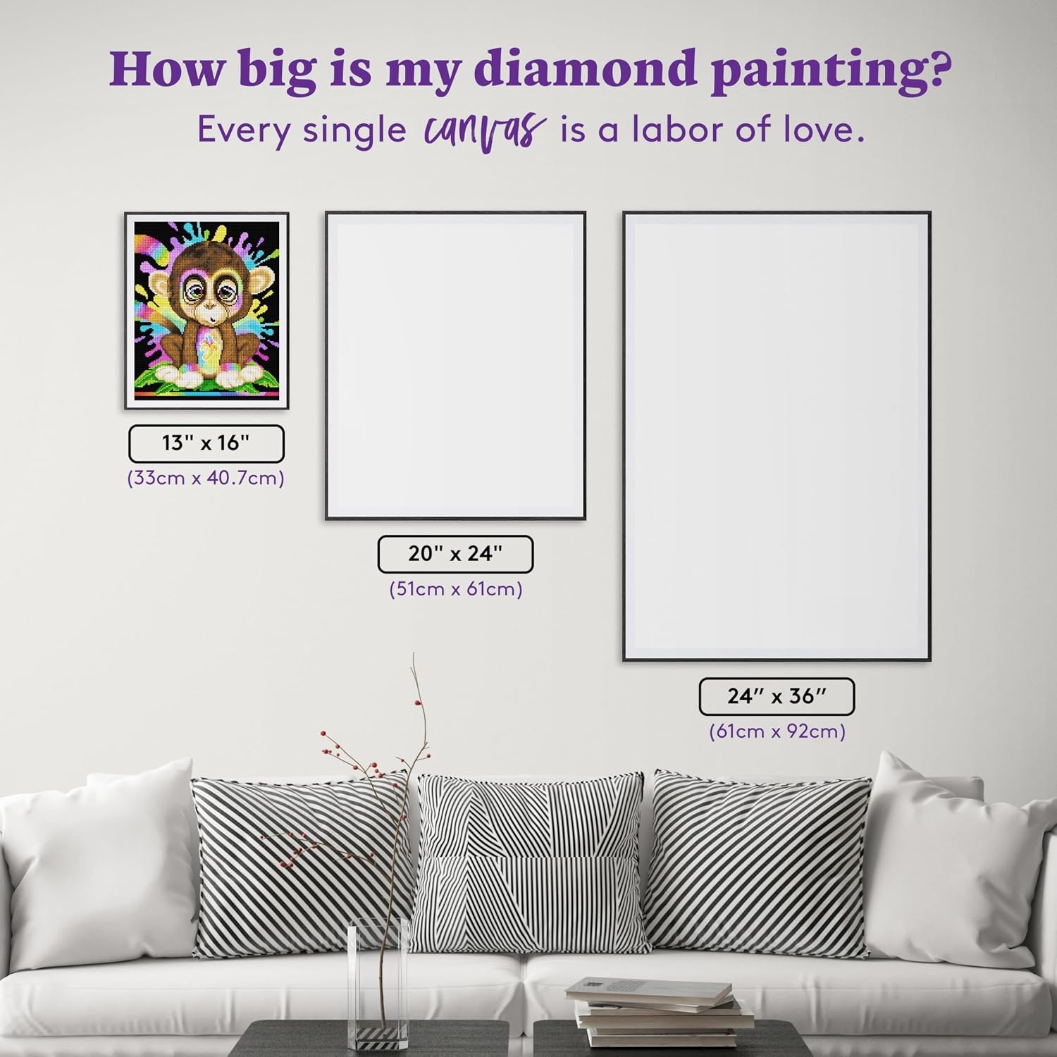 image:imageDIAMOND ART CLUB Glowing Monarch Diamond Art Kits for AdultsRainbow Lil Monkey