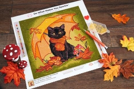 image:imageDIAMOND ART CLUB Glowing Monarch Diamond Art Kits for AdultsUnder My Umbrella Black Kitty