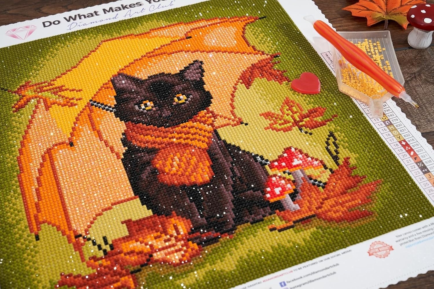 image:imageDIAMOND ART CLUB Glowing Monarch Diamond Art Kits for AdultsUnder My Umbrella Black Kitty