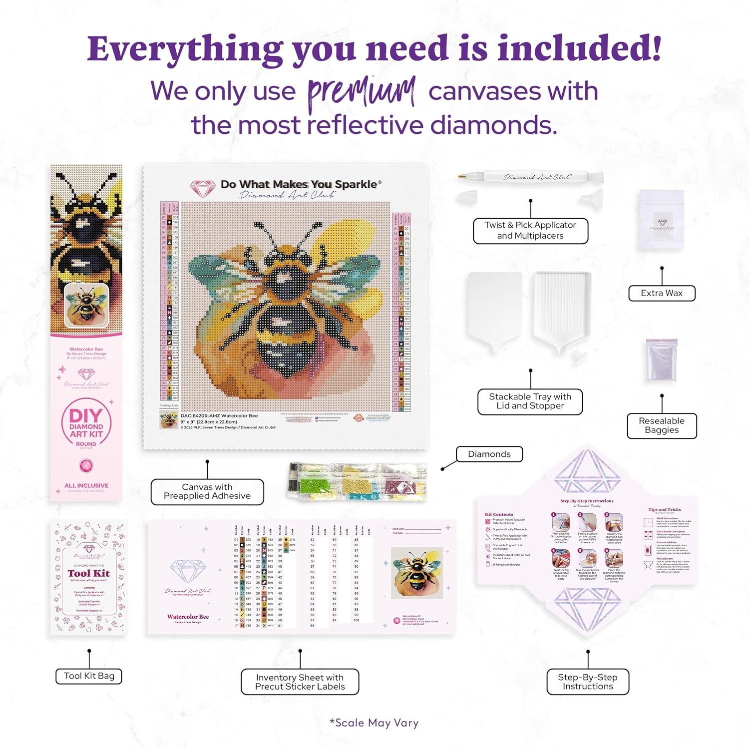 image:imageDIAMOND ART CLUB Glowing Monarch Diamond Art Kits for AdultsWatercolor Bee
