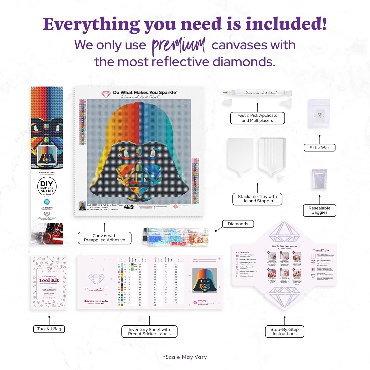 image:imageDIAMOND ART CLUB Grogus HoverPram Diamond Art Kits for AdultsRainbow Darth Vader
