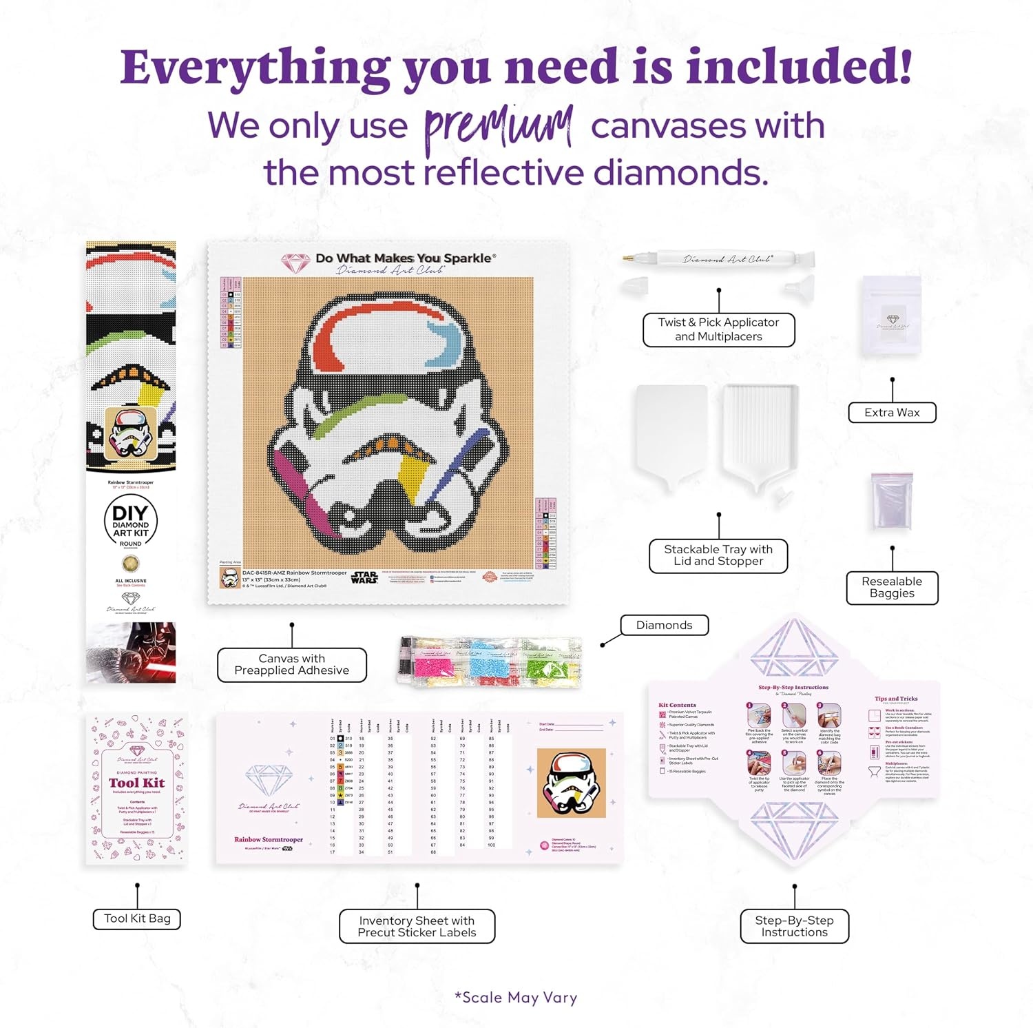image:imageDIAMOND ART CLUB Grogus HoverPram Diamond Art Kits for AdultsRainbow Stormtrooper
