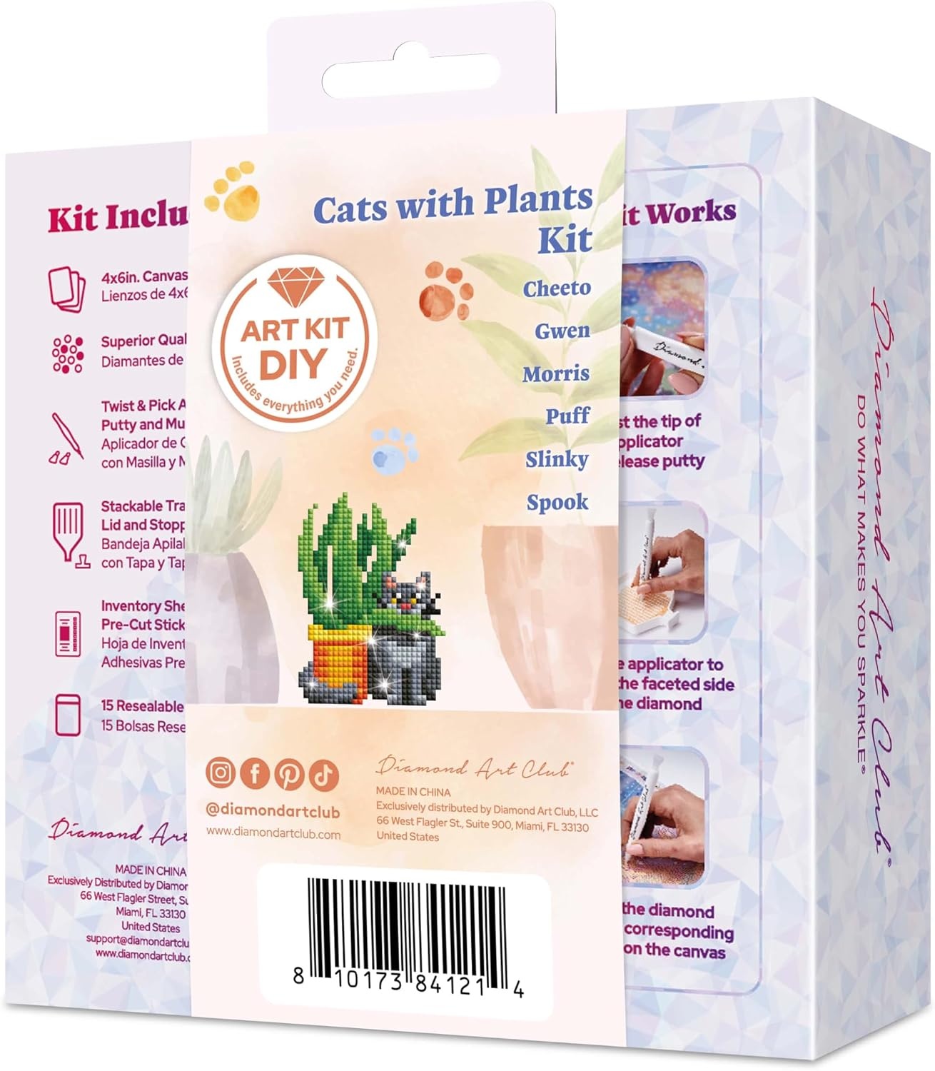 image:imageDIAMOND ART CLUB Mini Dazzles Around the World Part 2 Diamond Art KitsCats with Plants