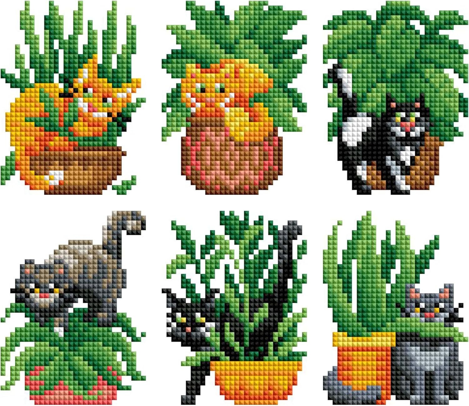 image:imageDIAMOND ART CLUB Mini Dazzles Around the World Part 2 Diamond Art KitsCats with Plants