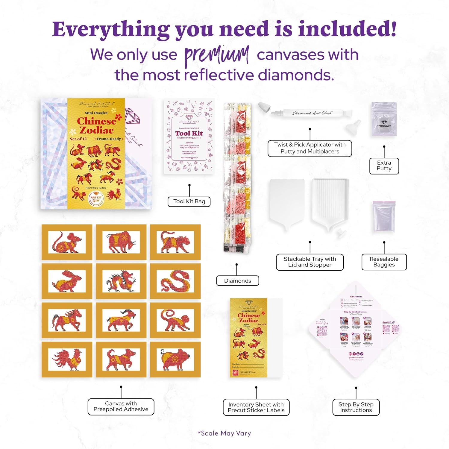 image:imageDIAMOND ART CLUB Mini Dazzles Around the World Part 2 Diamond Art KitsChinese Zodiac