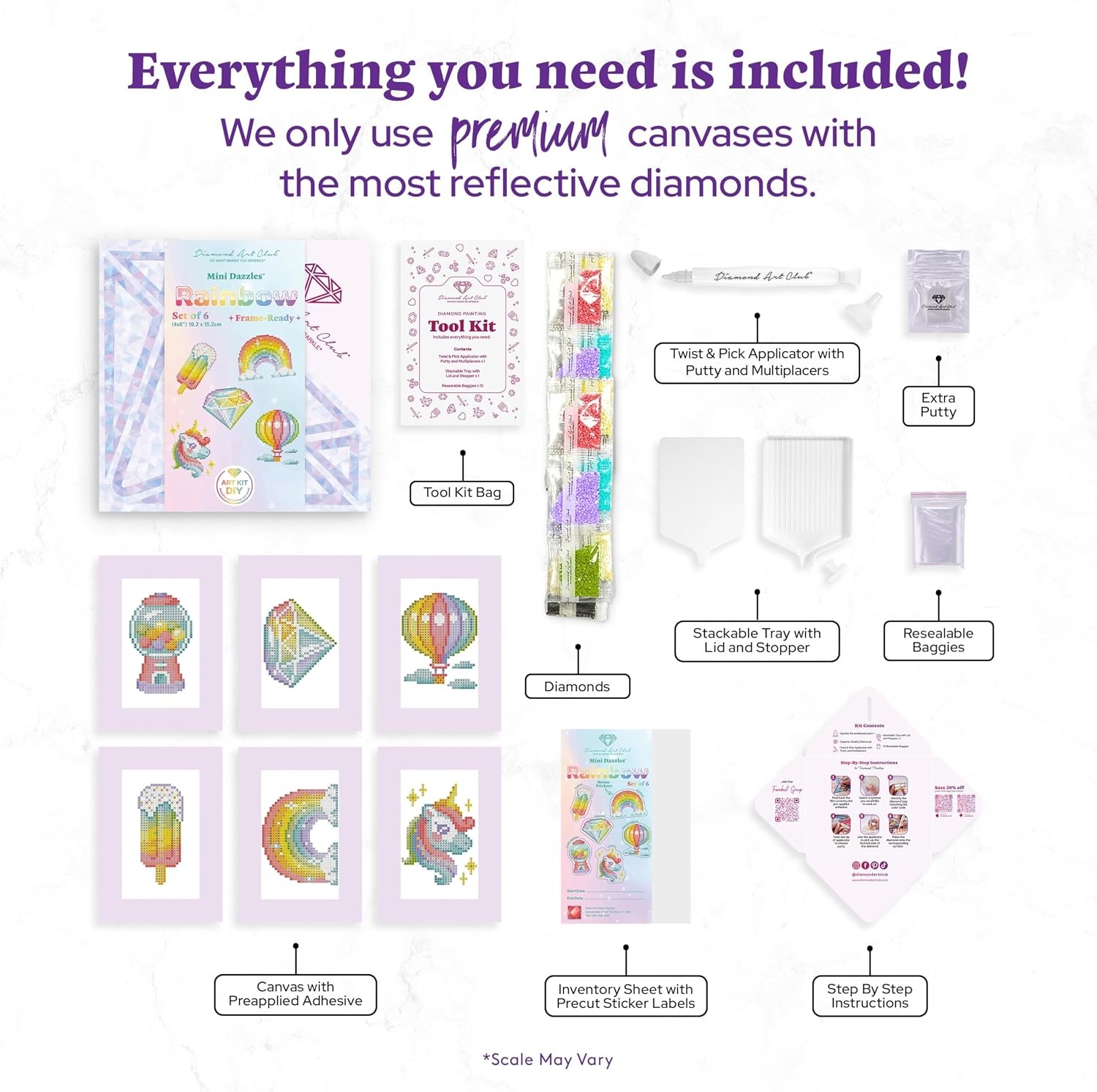 image:imageDIAMOND ART CLUB Mini Dazzles Around the World Part 2 Diamond Art KitsRainbow