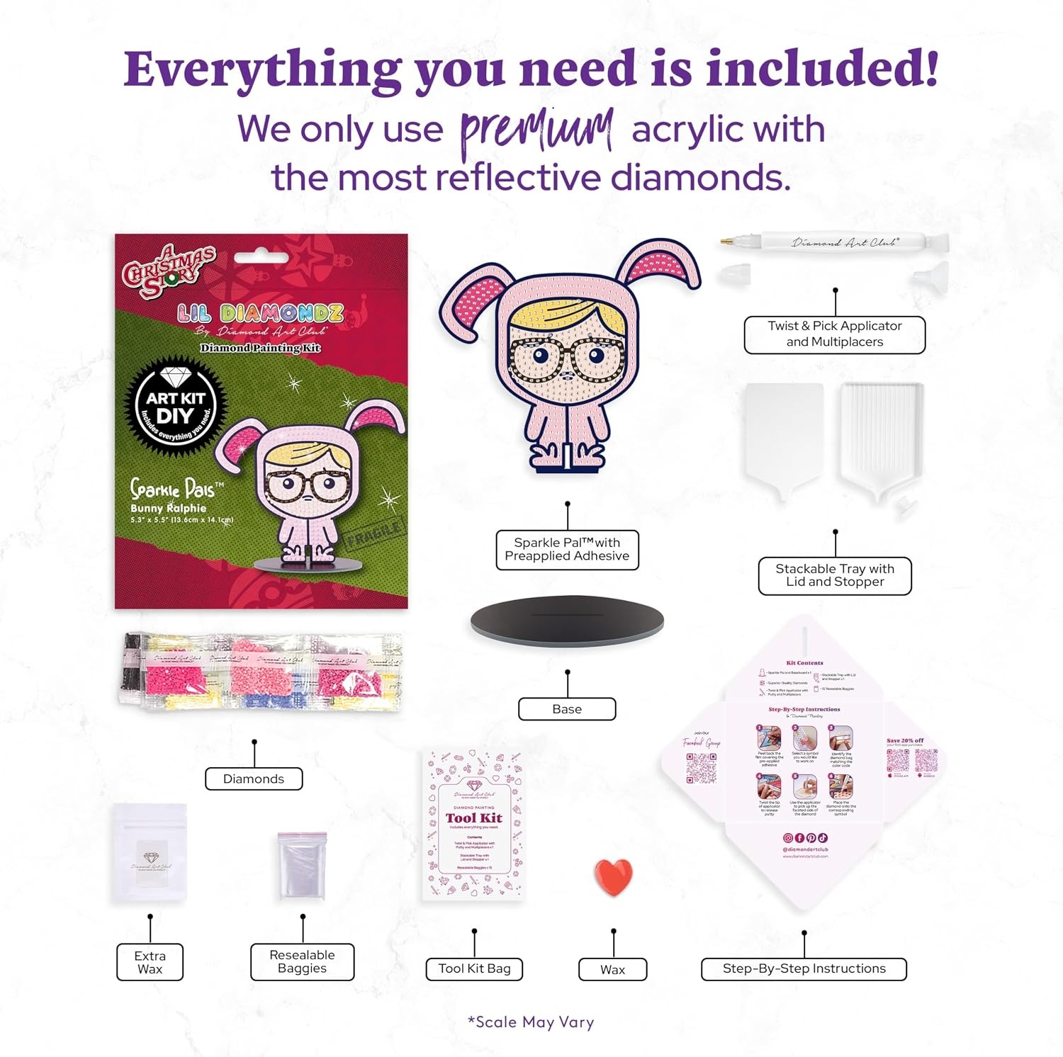 image:imageDIAMOND ART CLUB Sparkle Pals Spooky Holiday Romance Diamond Art KitsBunny Ralphie