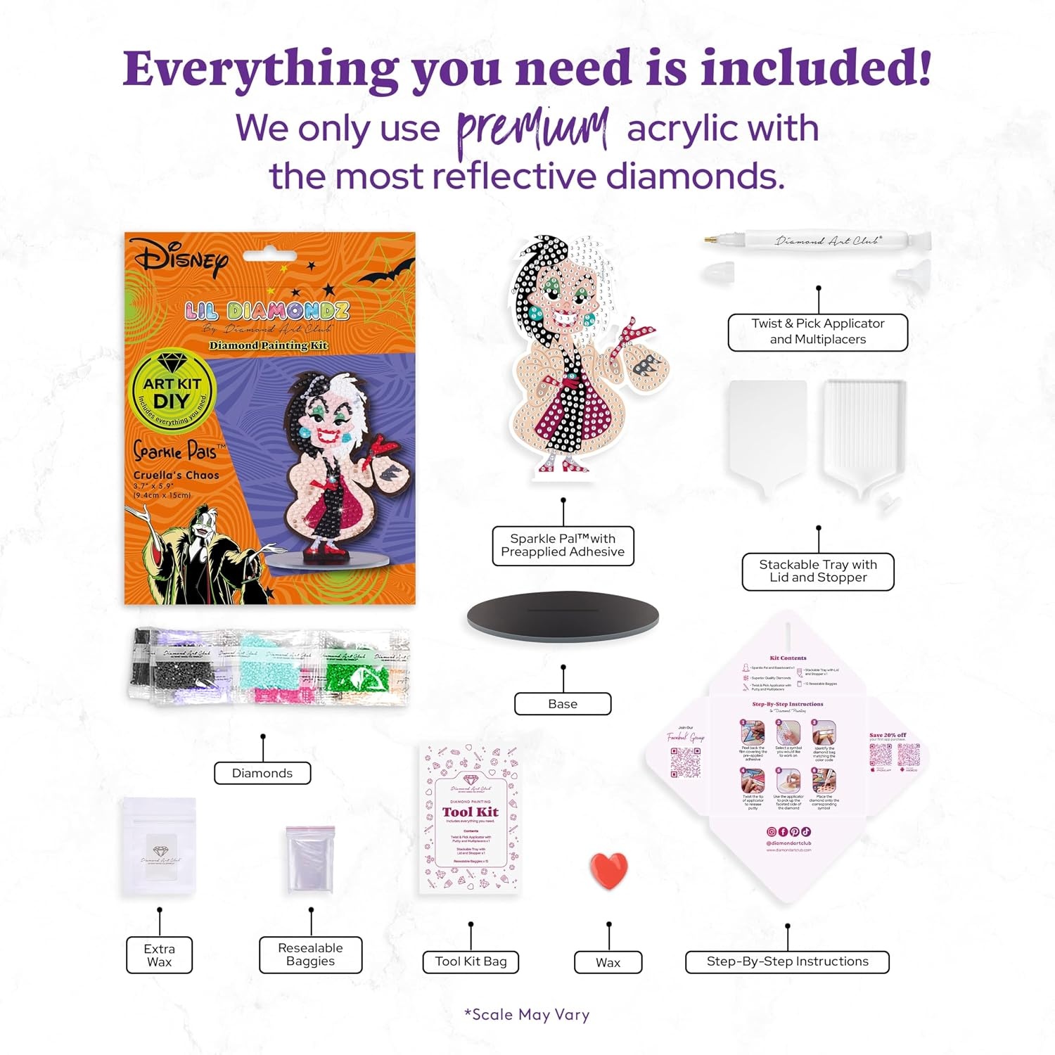 image:imageDIAMOND ART CLUB Sparkle Pals Spooky Holiday Romance Diamond Art KitsCruellas Chaos