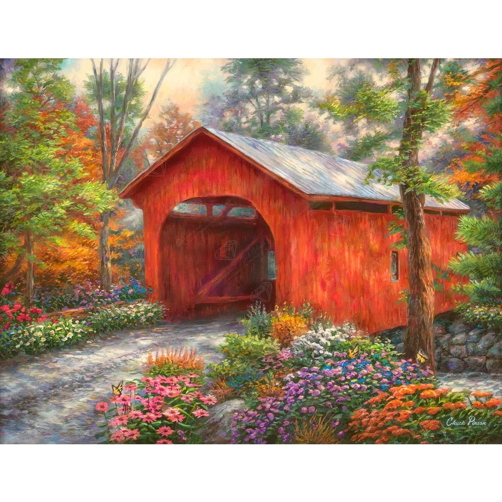 image:imageDIAMOND ART CLUB Fire Opal Succulent Diamond Art Kits for AdultsRed Covered Bridge