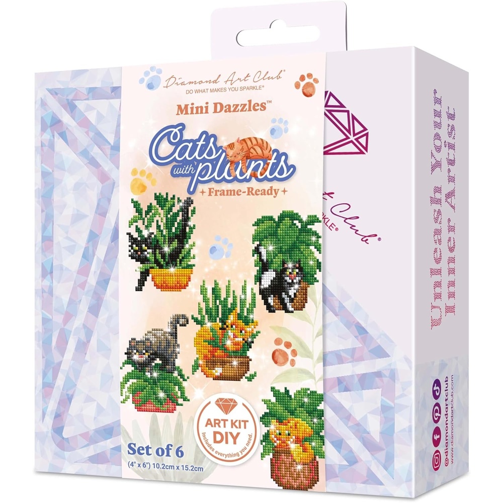 image:imageDIAMOND ART CLUB Mini Dazzles  Around the World Part 2 Diamond Art KitsCats with Plants