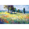 Wildflower Field with Trees in the Summer Countryside