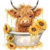 Highland Cow in Tub
