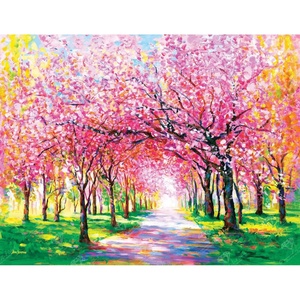 DIAMOND ART CLUB Fire Opal Succulent Diamond Art Kits for Adults(Cherry Blossom Trees)