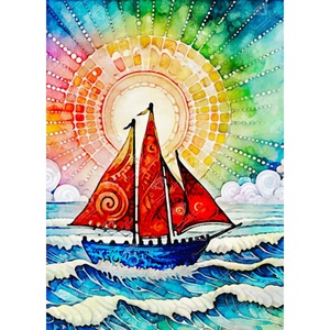 DIAMOND ART CLUB Fire Opal Succulent Diamond Art Kits for Adults(Sailing Away)