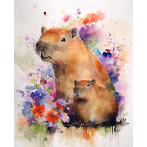 DIAMOND ART CLUB Glowing Monarch Diamond Art Kits for Adults(Mama & Mini Capybara)